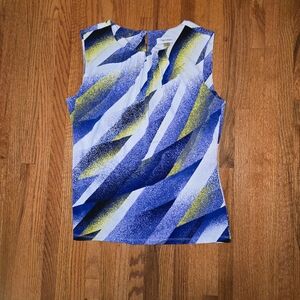 Calvin Klein Women's Blue and Yellow Blouse